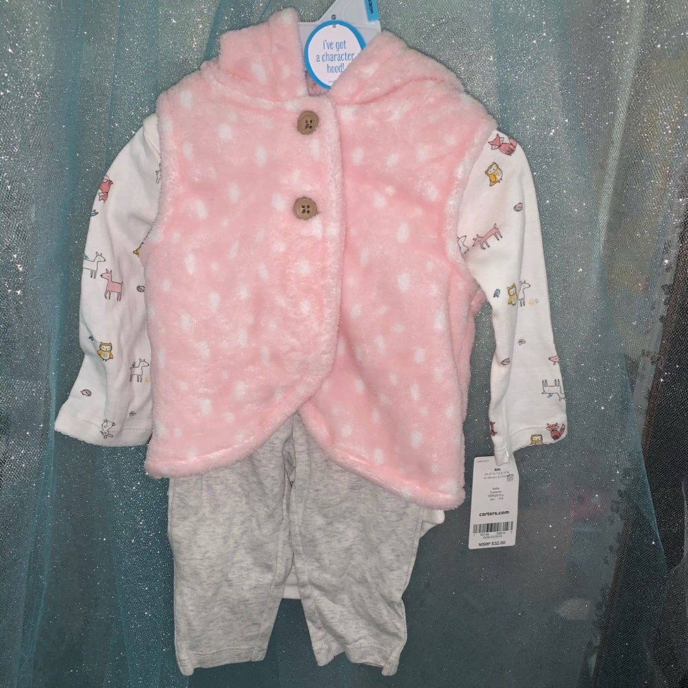 Baby Girl’s Pink and Grey Winter Set🌸🤱🏽👼